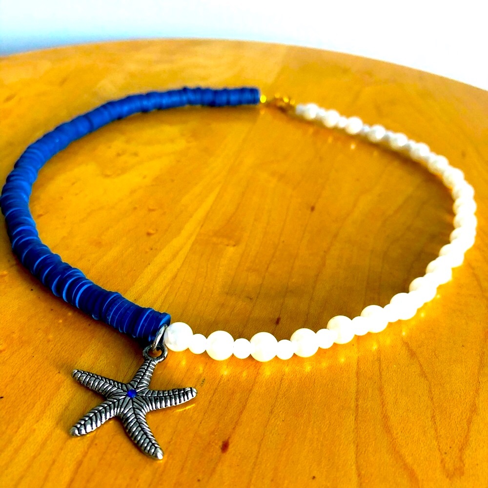 Handmade Beaded Starfish Choker Necklace